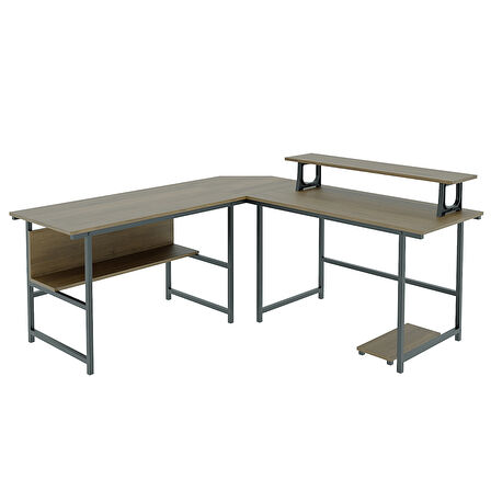 200-c Ceviz  L masa, Oyun masası, L-Tipi Bilgisayar Masası