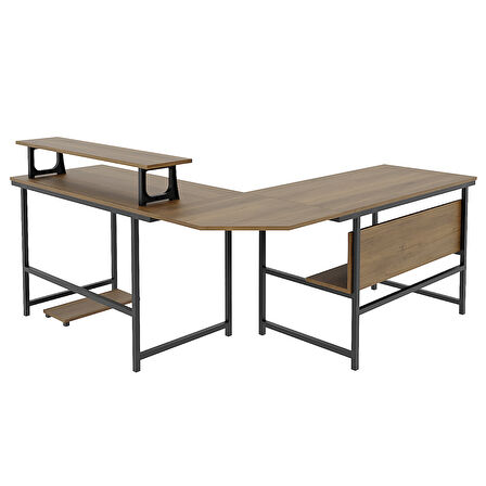 200-c Ceviz  L masa, Oyun masası, L-Tipi Bilgisayar Masası