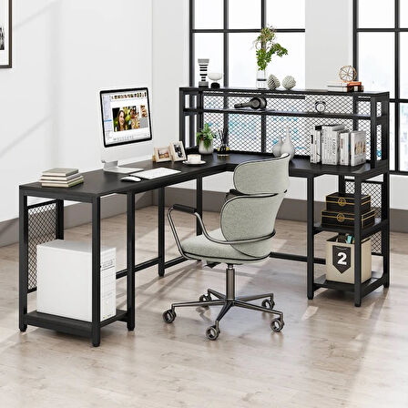 400-S Tel Kafes Detaylı L Masa - Ofis, Bilgisayar ve Çalışma Masası 