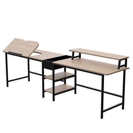 530-E Bilgisayar Masası, Ekstra Uzun İki Kişilik Masa, Oyun Masa 