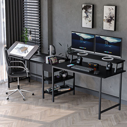 530-S Bilgisayar Masası, Ekstra Uzun İki Kişilik Masa, Oyun Masa 