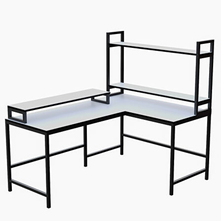 610-B L masa ,Raflı L Şekilli Ofis Masası 