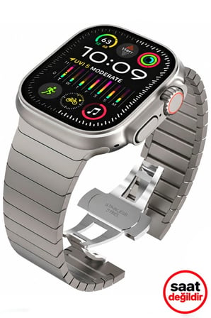 Apple Watch 12 11 10 46mm 9 8 7 6 SE Ultra Uyumlu 42-44-45-49mm Titanyum Çelik Paslanmaz Kordon