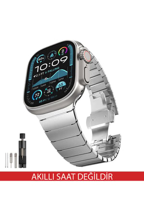 Apple Watch 12 11 10 46mm 9 8 7 6 SE Ultra Uyumlu 42-44-45-49mm Titanyum Çelik Paslanmaz Kordon