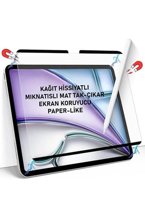 Pro 13 inç 2024 Uyumlu Mıknatıslı Tak-Çıkar Paper-Like Tablet Ekran Koruyucu Kağıt Hissiyatlı