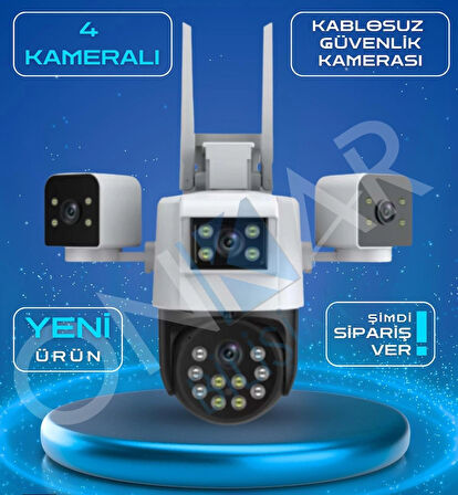INOX-X104 4X3MP DÖRT KAMERALI WİFİ PTZ GÜVENLİK KAMERASI