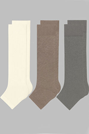 3 Adet Burunsuz Basic Pamuk İçerikli Yoga Tozluk