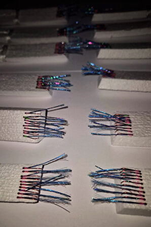 Eagenset Çapari İstavrit Çaparisi, 25x12 Beden, Mavi - Fuşya Sim, 11 No Kırmızı İğne, 10 İğneli, 2li Paket