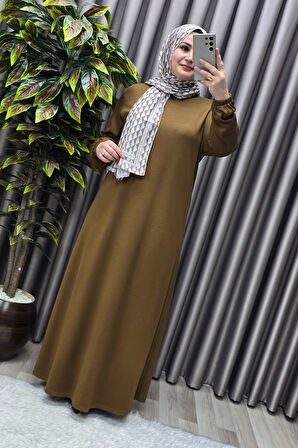 Kadın Büyük Beden Hakim Yaka Fitilli Nevra Elbise 