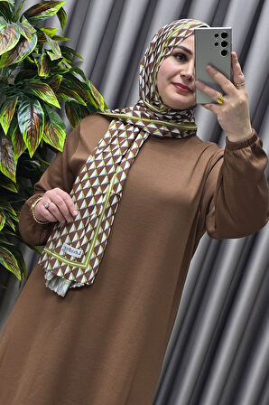 Kadın Büyük Beden Hakim Yaka Fitilli Nevra Elbise 