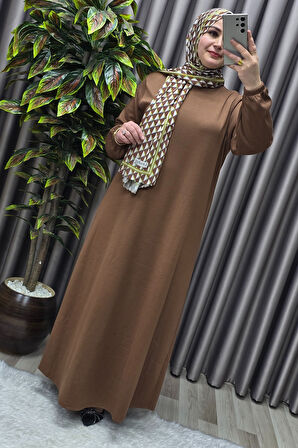 Kadın Büyük Beden Hakim Yaka Fitilli Nevra Elbise 