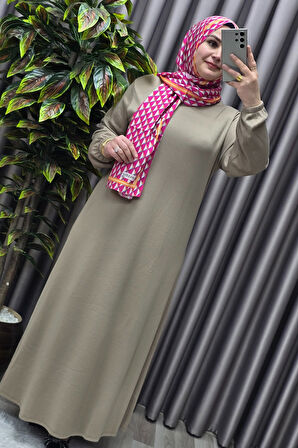 Kadın Büyük Beden Hakim Yaka Fitilli Nevra Elbise 