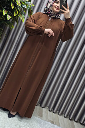 Kadın Tesettür Giyim  Büyük Beden Nur Robalı Krep Ferace 