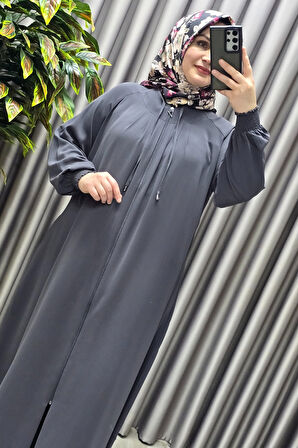 Kadın Tesettür Giyim  Büyük Beden Nur Robalı Krep Ferace 