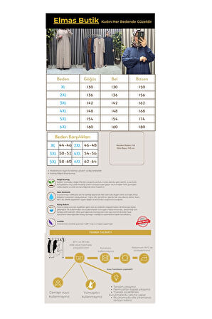 Kadın Tesettür Giyim  Büyük Beden Nur Robalı Krep Ferace 