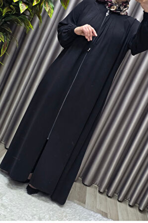 Kadın Tesettür Giyim  Büyük Beden Nur Robalı Krep Ferace 