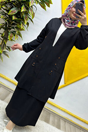 Kadın Büyük Beden Ottoman Cepli Çelik Hırka 