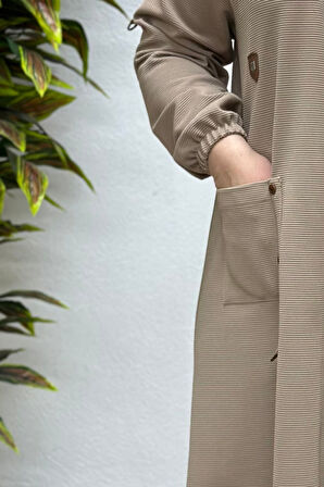 Kadın Büyük Beden Ottoman Cepli Çelik Hırka 