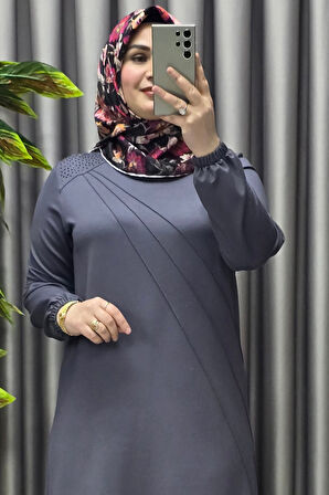 Kadın Tesettür Giyim Büyük Beden Şeyda Elbise 