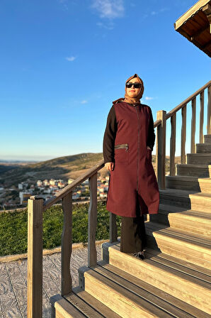 Kadın Tesettür Giyim Büyük Beden Ottoman Yelek 