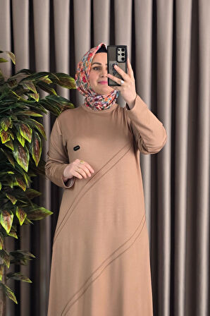 Kadın Tesettür Giyim Büyük Beden Kristal Spor Elbise 