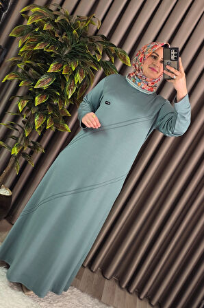 Kadın Tesettür Giyim Büyük Beden Kristal Spor Elbise 