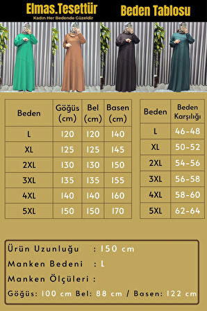 Kadın Tesettür Giyim Büyük Beden Çimalı Elbise 