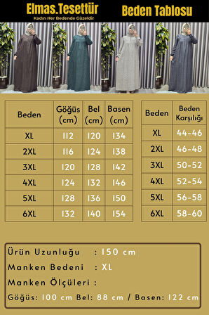 Kadın Tesettür Giyim Büyük Beden Çıtır Desen Tam Robalı Elbise 