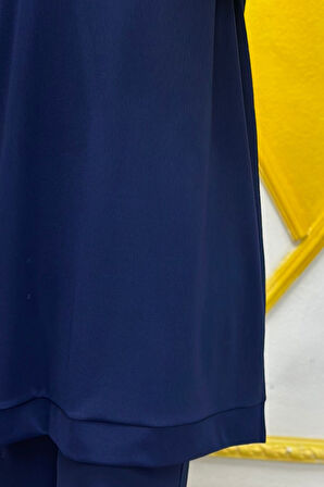 Kadın Tesettür Giyim Büyük Beden Pantolonlu Ecrin İkili Takım 