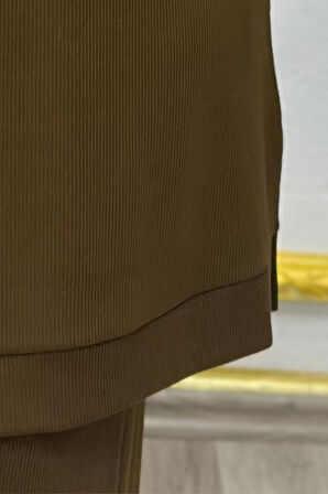 Kadın Tesettür Giyim Büyük Beden Pantolonlu Ecrin İkili Takım 