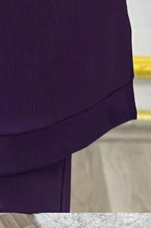 Kadın Tesettür Giyim Büyük Beden Pantolonlu Ecrin İkili Takım 