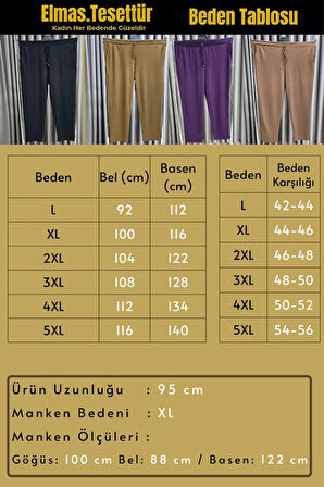 Kadın Tesettür Giyim Büyük Beden Fitilli Örme Pantolon 