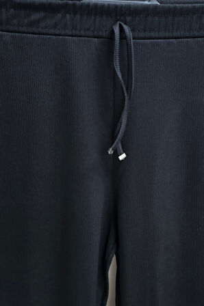 Kadın Tesettür Giyim Büyük Beden Fitilli Örme Pantolon 