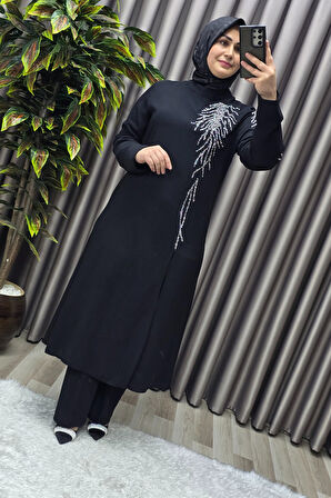 Kadın Tesettür Giyim Büyük Beden Gaye Abiye İkili Takım 
