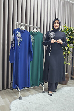 Kadın Tesettür Giyim Büyük Beden Gaye Abiye İkili Takım 