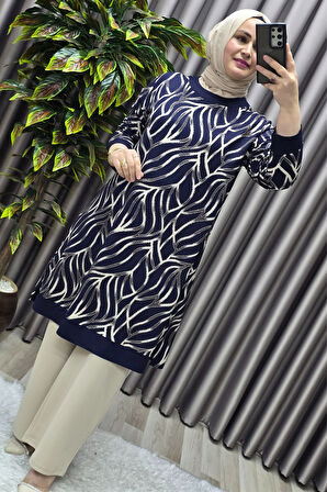 Kadın Tesettür Giyim Büyük Beden Trend Simli Tunik 