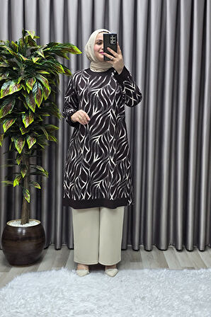 Kadın Tesettür Giyim Büyük Beden Trend Simli Tunik 