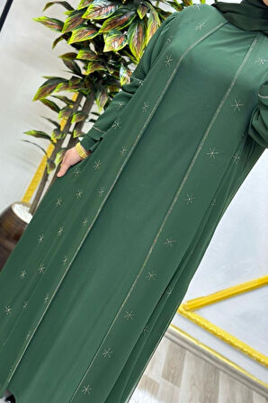 Kadın Tesettür Giyim  Büyük Beden Yıldız Taşlı Abiye 