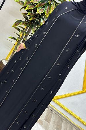 Kadın Tesettür Giyim  Büyük Beden Yıldız Taşlı Abiye 