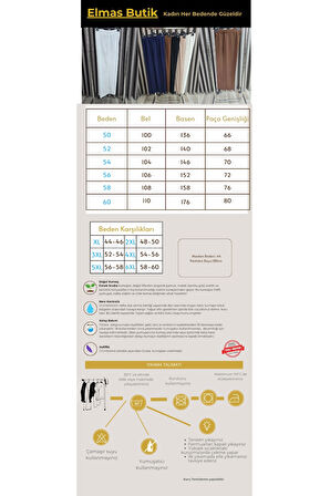 Kadın Giyim Büyük Beden Bol Paça Scuba Pantolon 