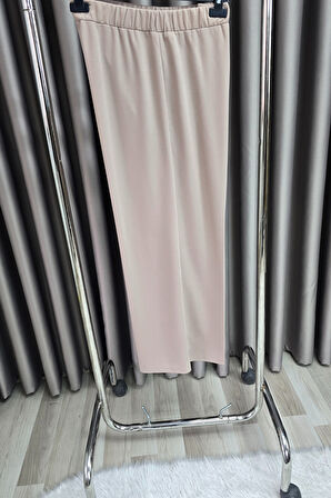 Kadın Giyim Büyük Beden Bol Paça Scuba Pantolon 