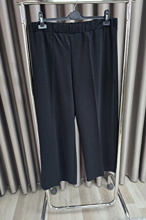 Kadın Giyim Büyük Beden Bol Paça Scuba Pantolon 