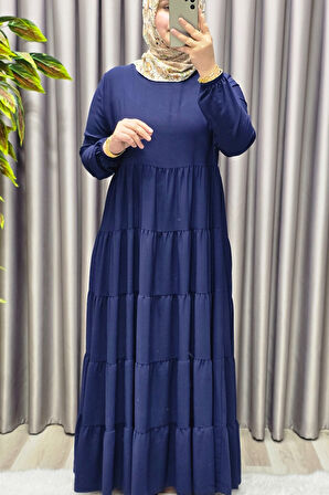 Kadın Tesettür Giyim Büyük Beden 5 Katlı Endonezya Krebi Elbise 