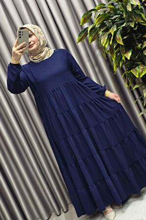 Kadın Tesettür Giyim Büyük Beden 5 Katlı Endonezya Krebi Elbise 