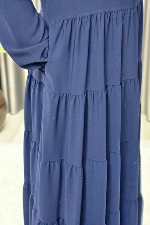 Kadın Tesettür Giyim Büyük Beden 5 Katlı Endonezya Krebi Elbise 