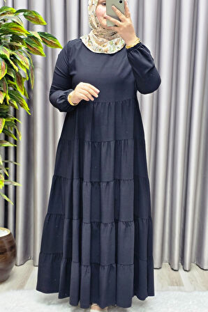 Kadın Tesettür Giyim Büyük Beden 5 Katlı Endonezya Krebi Elbise 