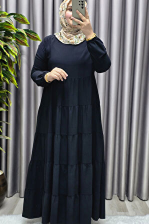 Kadın Tesettür Giyim Büyük Beden 5 Katlı Endonezya Krebi Elbise 