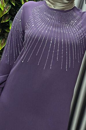 Kadın Tesettür Giyim Büyük Beden Krep Abiye 