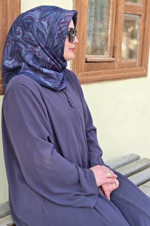 Kadın Tesettür Giyim Büyük Beden Üç Katlı Astarlı Abaya Ferace 