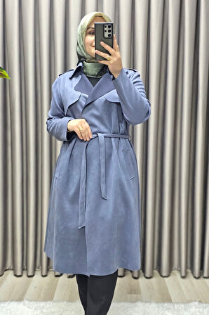 Kadın Tesettür Giyim Büyük Beden Süet Kap 